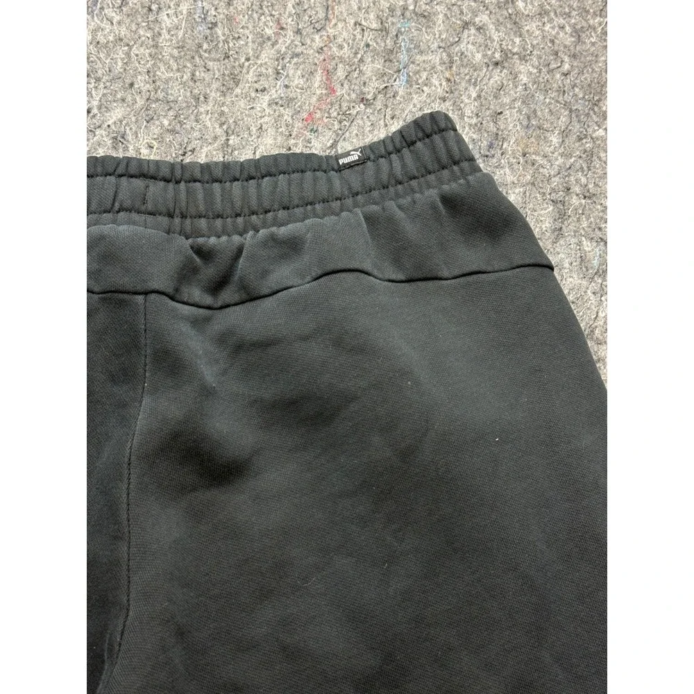 Puma Mens Fleece Lined Jogger Sweatpants Black Elastic Waist Size Medium